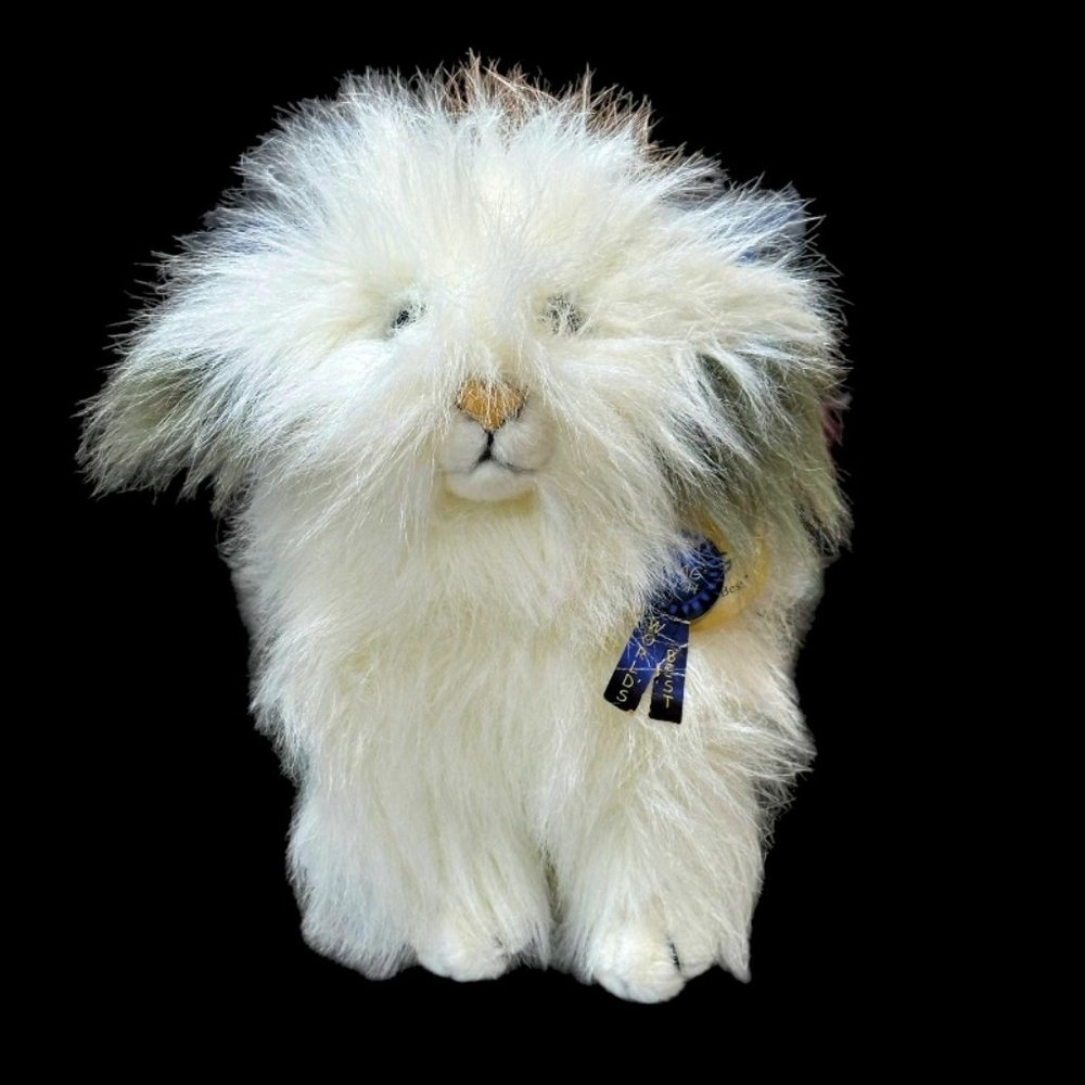 Jaag Plush Realistic White Gray Fluffy Old English Sheepdog Stuffed Animal Dog
